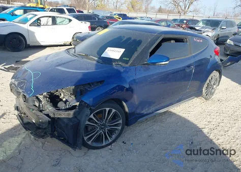 2016 Hyundai Veloster Turbo z USA, uszkodzony, nr VIN KMHTC6AE5GU299145